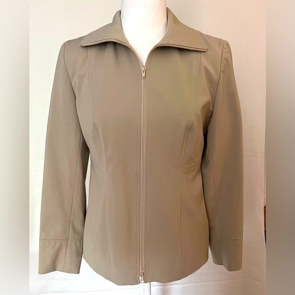 Jacket Khaki Size 4 Juliana Collisions  lined zipper front closure - Picture 1 of 7